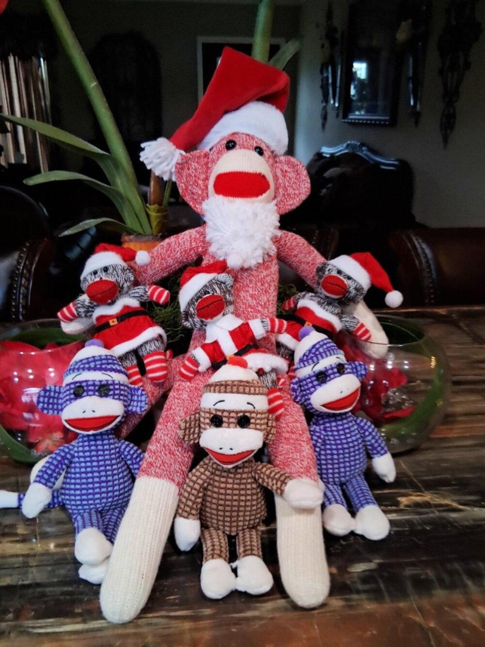 Group of Collectible Sock Monkeys